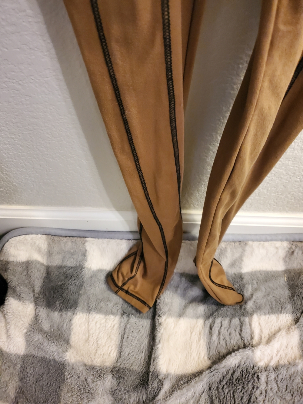 Fashion Nova Tan and Cream Long-Sleeve Jumpsuit - Picture 10 of 12